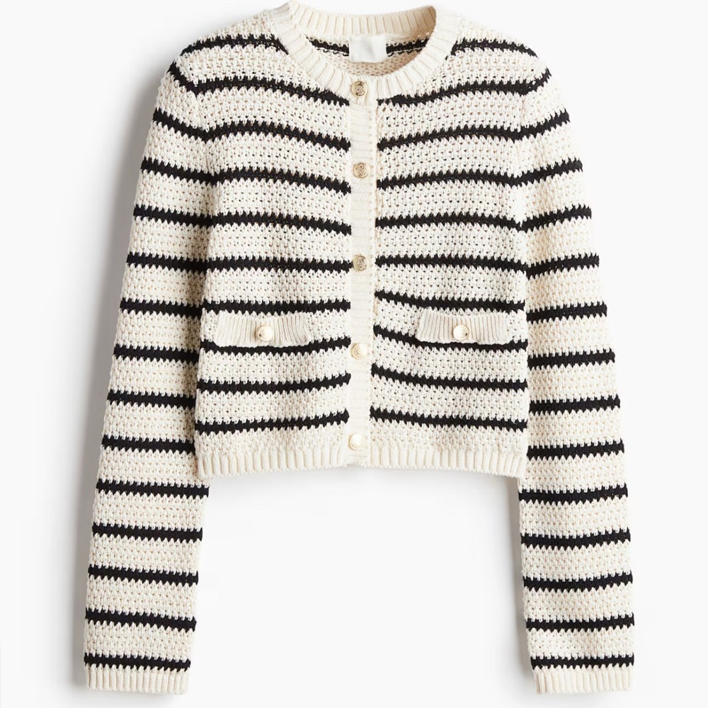 H&M TEXTURED-KNIT CARDIGAN